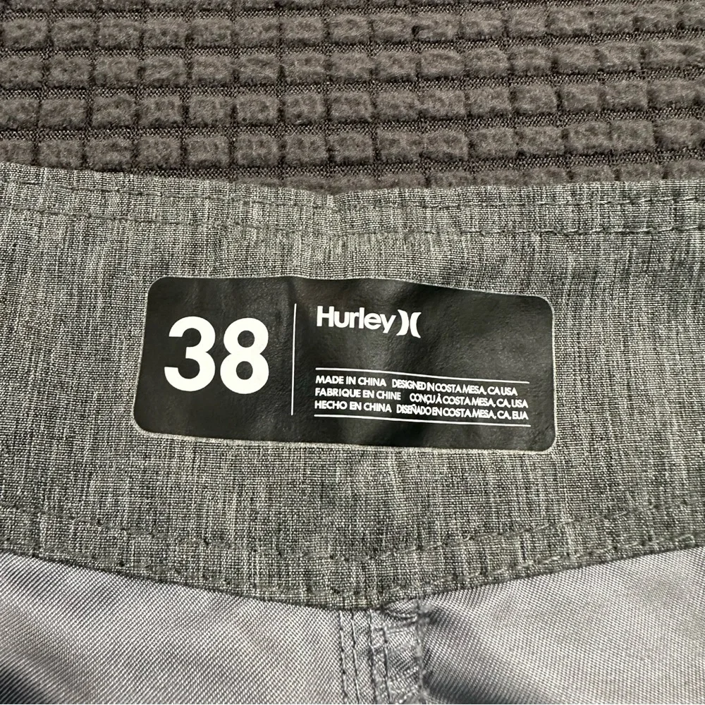 Hurley Gray Board Shorts Mens 38 Surf Swim Trunks Drawstring Beach Shorts - Picture 4 of 8